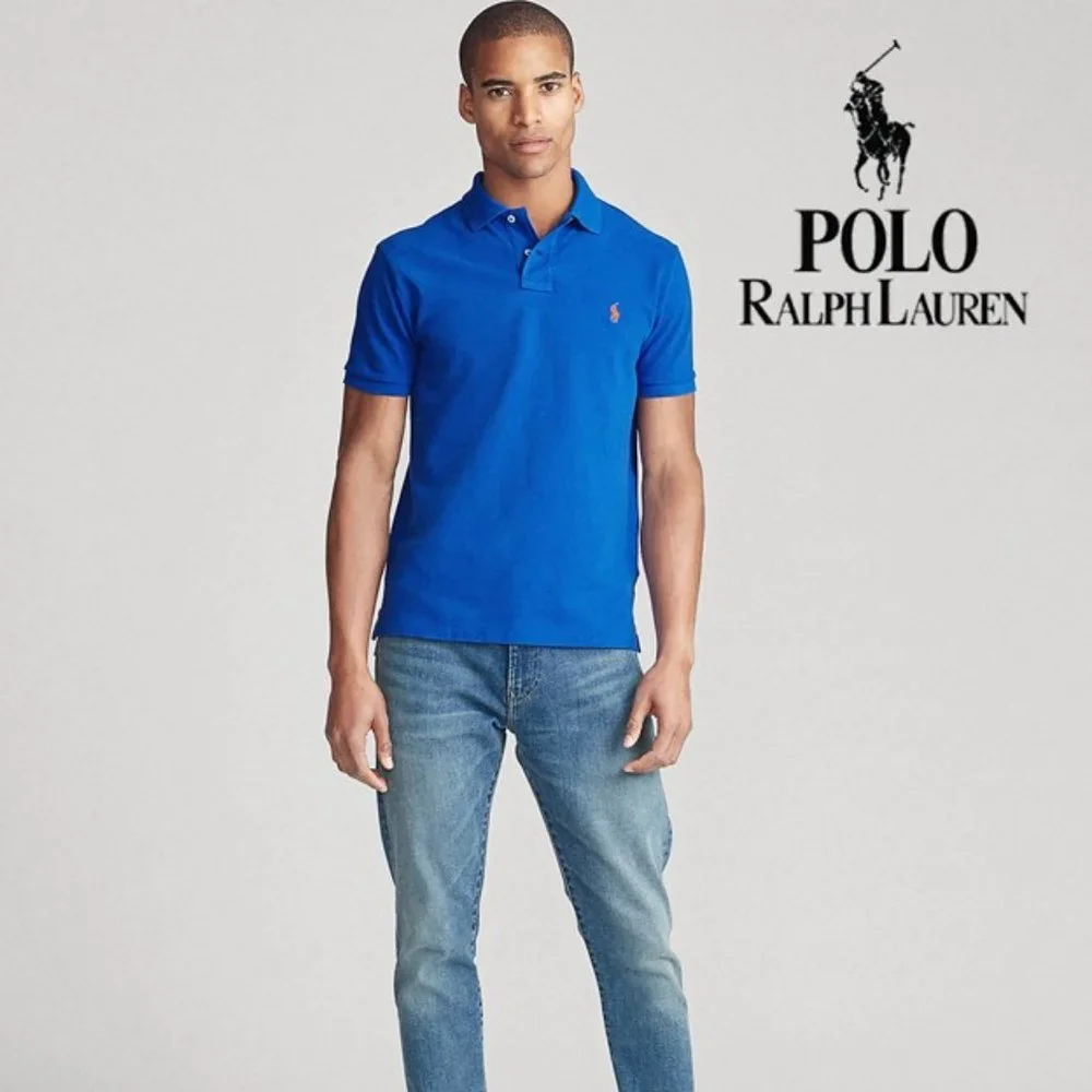 Polo Ralph Lauren Men Royal Blue 100% Cotton Polo Shirt Size XL